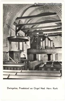 Dwingeloo, Preekstoel en Orgel Ned. Herv. Kerk