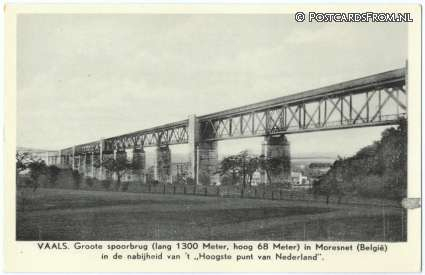 Vaals, Groote spoorbrug, lang 1300 Meter, hoog 68 Meter in Moresnet, Be