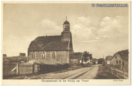 De Koog, Dorpsstraat. Kerk