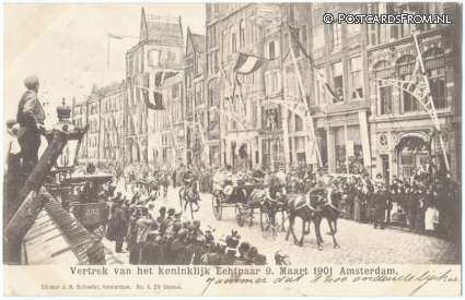 Amsterdam, Vertrek van het koninklijk Echtpaar 9. Maart 1901