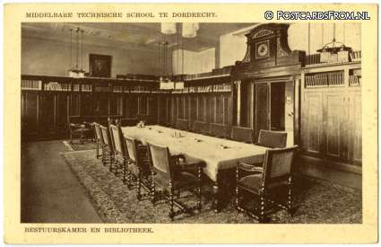 Dordrecht, Middelbare Technische School. Bestuurskamer en Bibliotheek