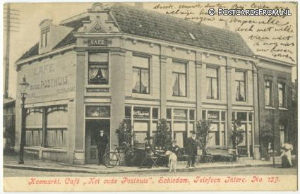 Schiedam, Koemarkt. Cafe 'Het oude Posthuis'